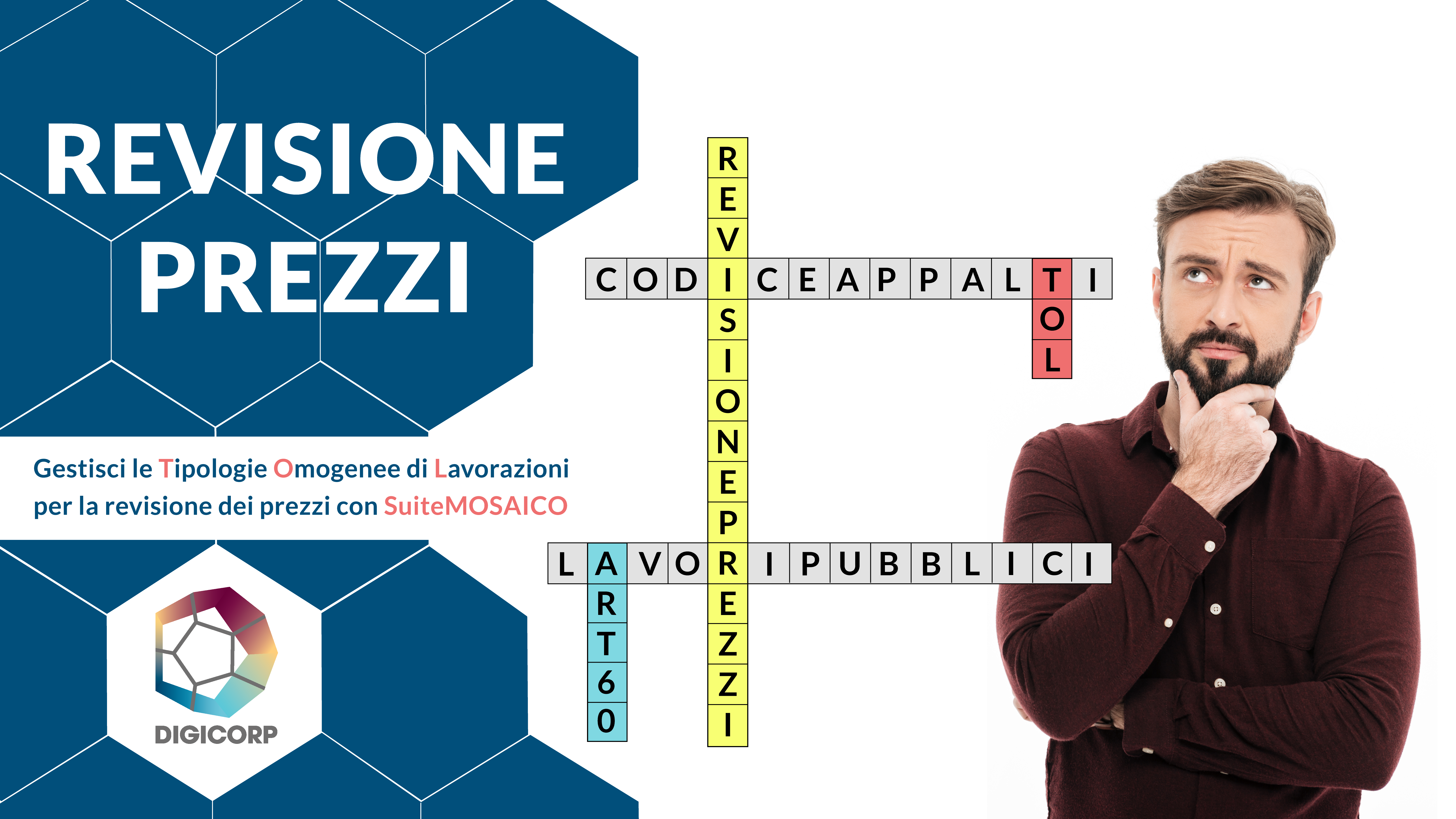 Una breve decrizione sul decreto MiTE per i costi massimi specifici sulla sinistra e una persona che esegue dei calcoli sulla destra